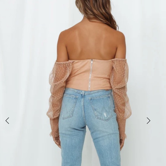 Hello Molly Blush Textured Crop Top Size L - Picture 5 of 11